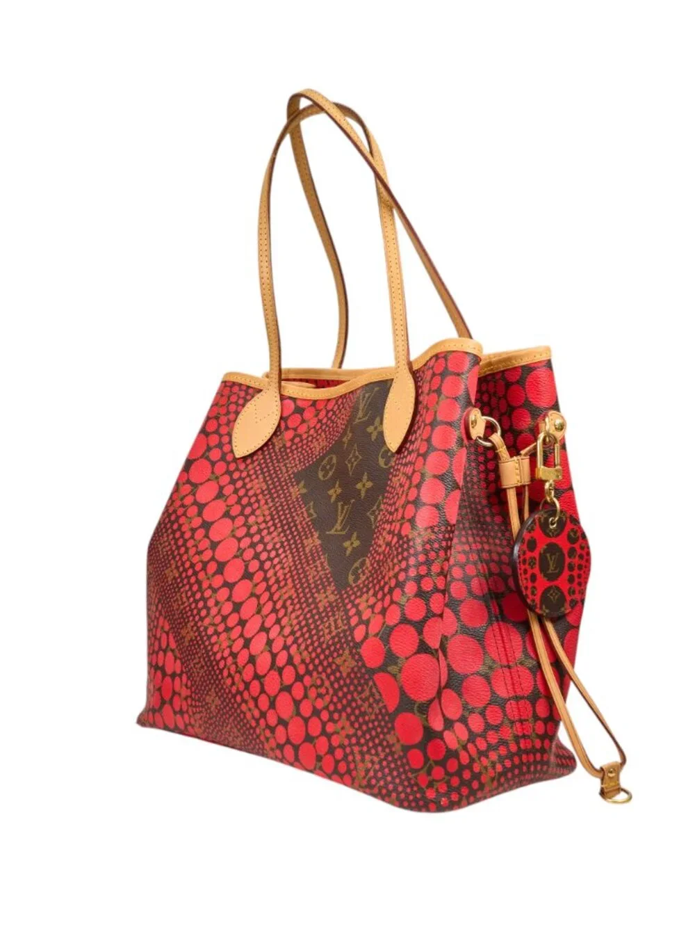 Louis Vuitton Neverfull MM Monogram Kusama Dots Red